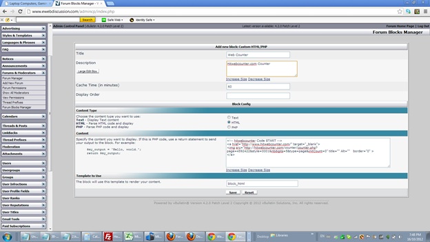 Put Counter On Vbulletin