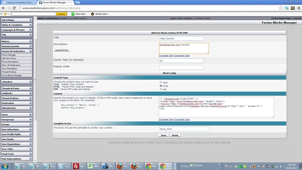 Put Counter On Vbulletin